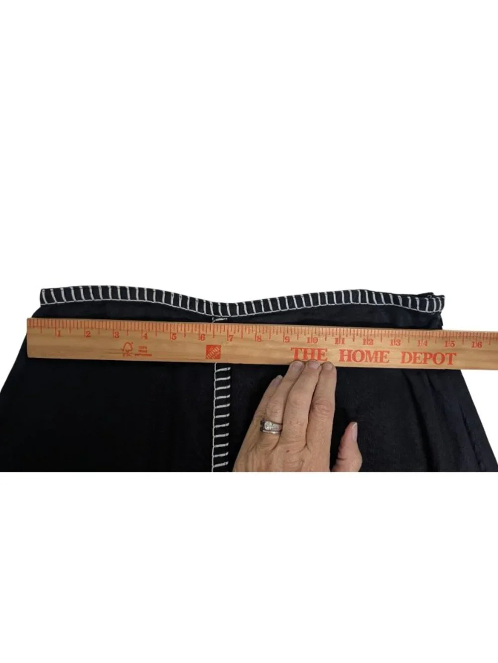 Magaschoni Black Linen Maxi Skirt Whip Stitch Detail Size 10 Quiet Luxury - Picture 7 of 12
